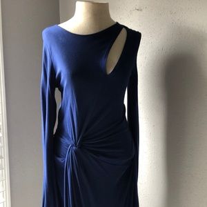 Halston Heritage Sexy Blue Cutout Dress XS Jersey